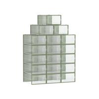 Set van 18 opvouwbare schoenendozen, Transparant + lauriergroen / M ( 33,5 x 23,2 x 14,3 cm )