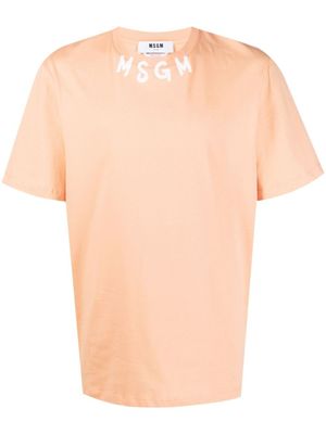 MSGM t-shirt en coton à logo imprimé - Orange