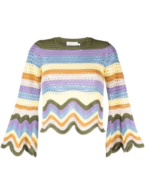 ZIMMERMANN pull à design festonné - Jaune