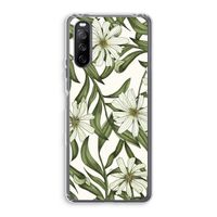 Wit bloemenpatroon: Sony Xperia 10 III Transparant Hoesje