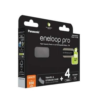 Oplaadbare batterijen PANASONIC ENELOOP PRO AAA 930 mAh 4 szt + doos (BK-4HCDE/4CP+CASE)