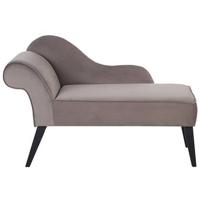 Beliani - BIARRITZ - Chaise longue - Grijs - Linkerzijde - Fluweel - thumbnail