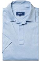 ETON Slim Fit Polo shirt Korte mouw lichtblauw - thumbnail