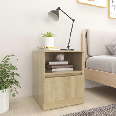 Nachtkastjes 2 st 40x40x50 cm bewerkt hout sonoma eikenkleurig
