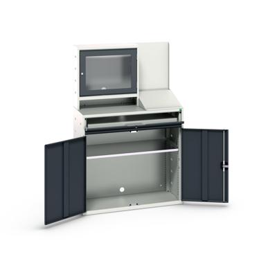 Bott Verso Computerkast | 1050x550x1650mm | 1 Legbord | 1 Schuiflade | 2 Deuren | RAL 7016 - 16928022.19
