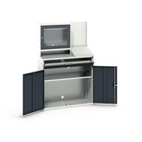 Bott Verso Computerkast | 1050x550x1650mm | 1 Legbord | 1 Schuiflade | 2 Deuren | RAL 7016 - 16928022.19