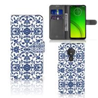 Motorola Moto G7 Power Hoesje Flower Blue