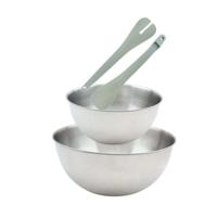 Set van 2 saladekommen en saladebestek - FACKELMANN - 20,5 en 25 cm Set van 2 saladekommen en saladebestek - FACKELMANN - 20,5 en 25 cm