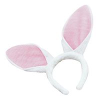 Bunny diadeem wit met roze   -