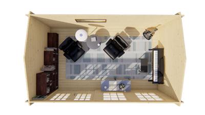 Blokhut - Tuinhuis Aiste | 40 mm | vuren groen geïmpregneerd