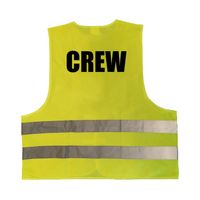 Crew / personeel vestje / hesje geel met reflecterende strepen voor volwassenen   -