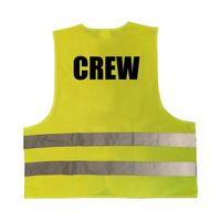 Crew / personeel vestje / hesje geel met reflecterende strepen voor volwassenen   - - thumbnail