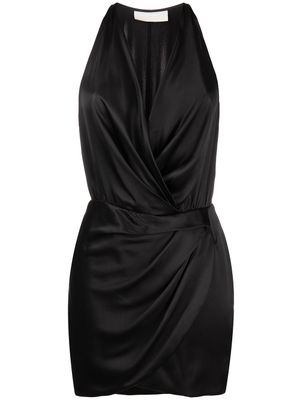 Michelle Mason robe en soie à dos-nu - Noir