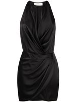 Michelle Mason silk halterneck mini dress - Noir - thumbnail