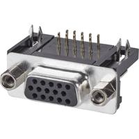 TRU COMPONENTS TC-A-HDF 15 A-KG/T-203 1586453 D-sub female connector Aantal polen: 15 Solderen 1 stuk(s)