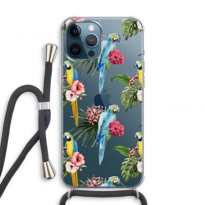 Kleurrijke papegaaien: iPhone 12 Pro Transparant Hoesje met koord