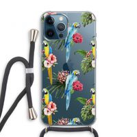 Kleurrijke papegaaien: iPhone 12 Pro Transparant Hoesje met koord