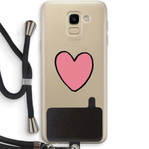 Hartje: Samsung Galaxy J6 (2018) Transparant Hoesje met koord