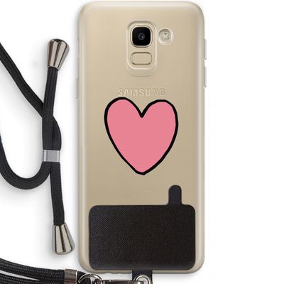 Hartje: Samsung Galaxy J6 (2018) Transparant Hoesje met koord