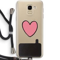 Hartje: Samsung Galaxy J6 (2018) Transparant Hoesje met koord