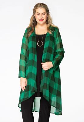 Yoek Vest-blouse CARREAU | Groen | Maat 54/56