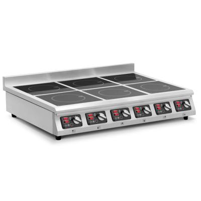 Inductiekookplaat - 6 x 28 cm - 60 tot 240 °C - 400 V - timer - Royal Catering