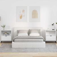 Nachtkastjes 2 pcs Hoogglans wit 49 x 36 x 61 cm Bewerkt hout