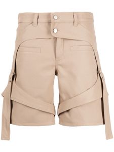 Courrèges short à détails de sangles - Marron