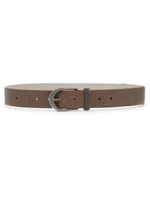 Brunello Cucinelli ceinture en cuir à ornements métalliques - Marron