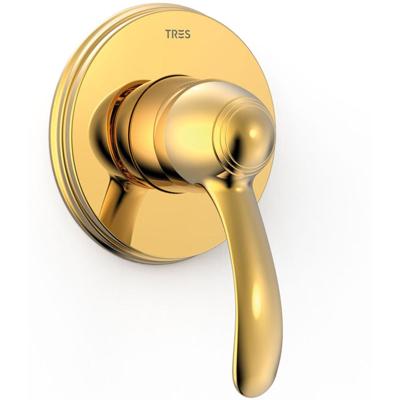 Douchekraan Tres Clasic | Inbouw | Mengkraan | Incl.Inbouwdeel | 1-weg | Vintage | Goud glans