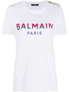 Balmain t-shirt à logo imprimé - Blanc