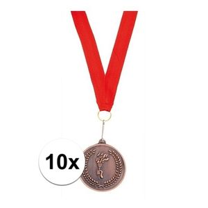 10x Metalen medailles brons met lint