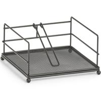 Zeller Servettenhouder - met stop - metaal - 17 cm - servethouders/servettenhouders Zeller Servettenhouder - met stop - metaal - 17 cm - servethouders/servettenhouders