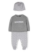 Balmain Kids trousseau de naissance à logo intarsia - Gris