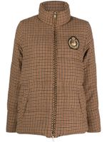 Lauren Ralph Lauren houndstooth-pattern puffer jacket - Marron