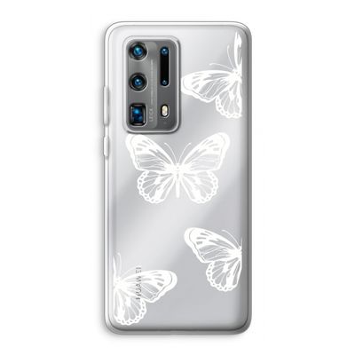 White butterfly: Huawei P40 Pro Plus Transparant Hoesje
