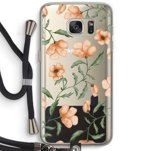 Peachy flowers: Samsung Galaxy S7 Transparant Hoesje met koord