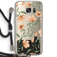 Peachy flowers: Samsung Galaxy S7 Transparant Hoesje met koord