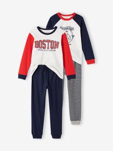 Set van 2 pyjama's "Sport US" voor jongens marineblauw