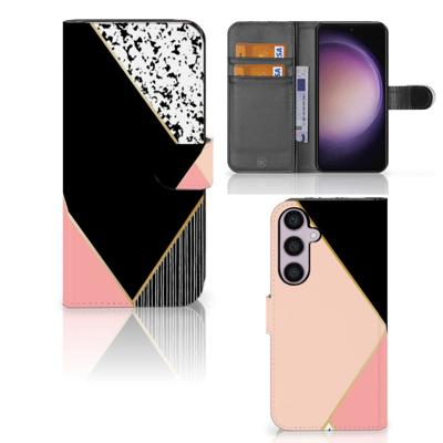 Samsung Galaxy S24 Plus | Book Case | Zwart Roze Vormen