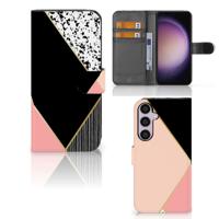 Samsung Galaxy S24 Plus | Book Case | Zwart Roze Vormen