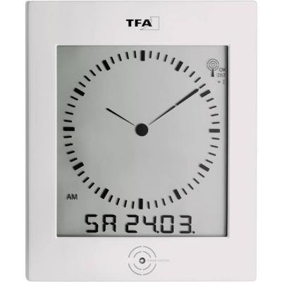 TFA Dostmann 60.4506 Wandklok Zendergestuurd 220 mm x 265 mm x 31 mm Zilver