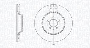 Remschijf MAGNETI MARELLI, Remschijftype: Geventileerd: , Diameter (mm)344,8mm, u.a. für Audi, Porsche