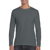 Gildan Basics t-shirt met lange mouwen - Antraciet - Herenkleding - Katoen/polyester - Dubbel gestik - thumbnail