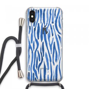 Blauwe nerven: iPhone XS Max Transparant Hoesje met koord