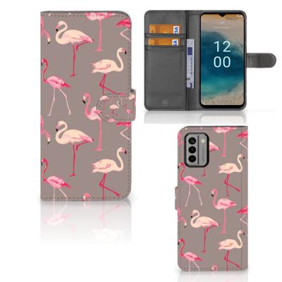 Nokia G22 | Telefoonhoesje | Met pasjeshouder | Flamingo