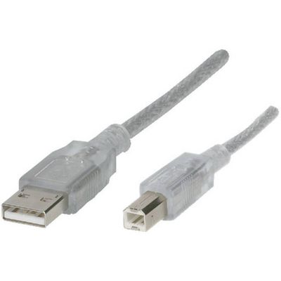 Renkforce RF-4538146 USB-kabel USB 2.0 USB-A stekker, USB-B stekker 5.00 m Transparant