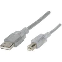 Renkforce RF-4538146 USB-kabel USB 2.0 USB-A stekker, USB-B stekker 5.00 m Transparant - thumbnail