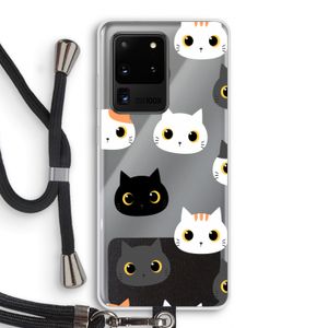 Katten: Samsung Galaxy S20 Ultra Transparant Hoesje met koord