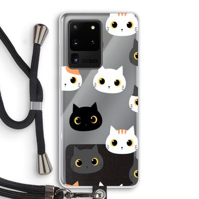 Katten: Samsung Galaxy S20 Ultra Transparant Hoesje met koord